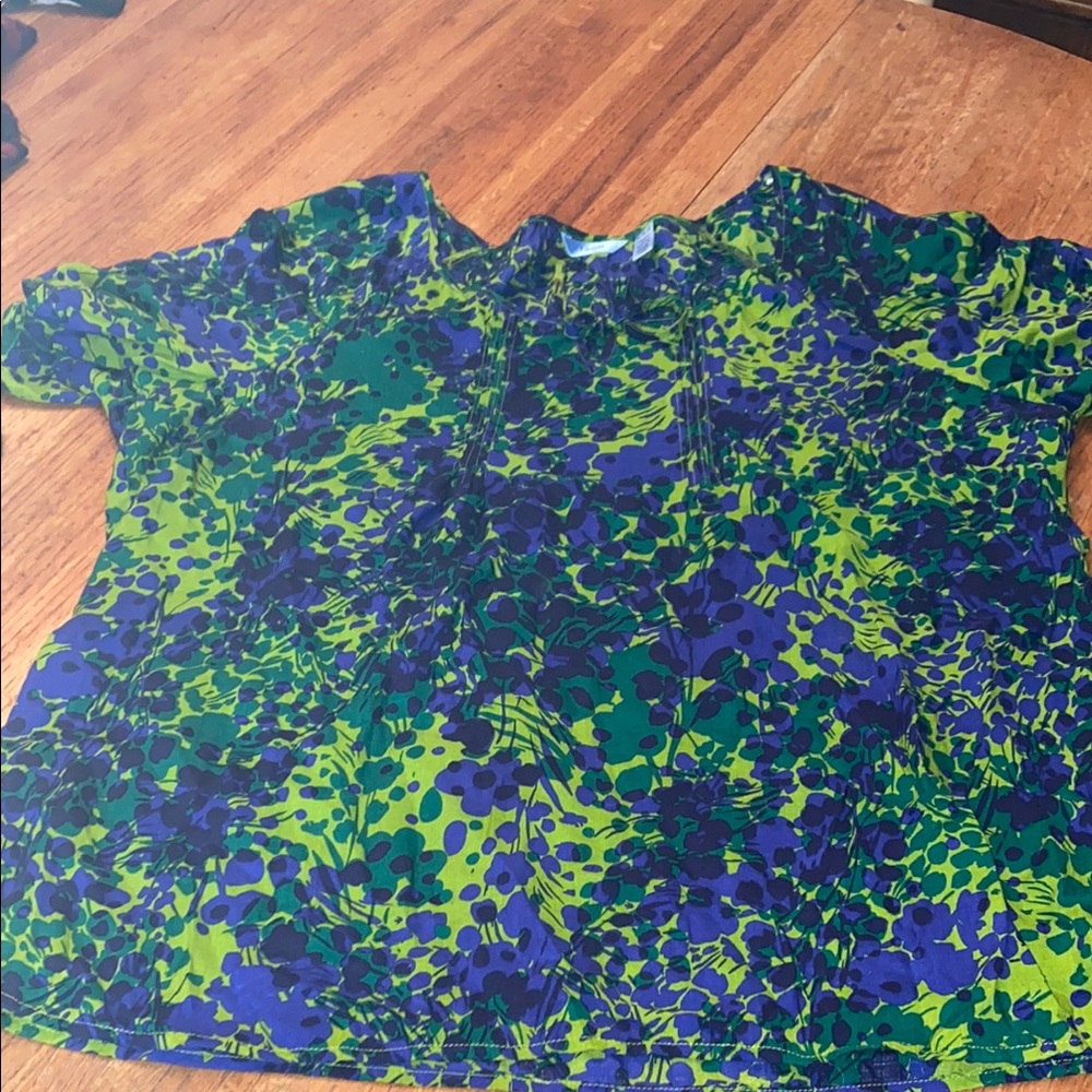 Izod extra large cotton top tie at the neck colors short sleeve top